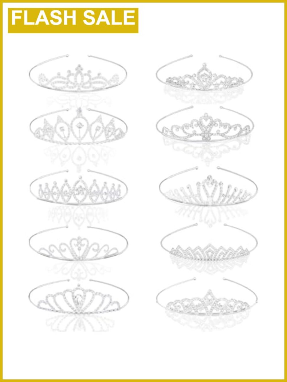 10 Pc Silver Metal Rhinestone Crown Headbands Wedding Prom Party Tiaras